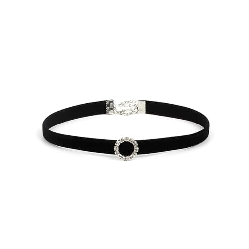 Black Choker Necklaces for Women 90s Red Black Velvet Choker Necklace Thick Thin Chocker Tube Heart Circle Choker Necklace Lace Tatto Collar Necklace Goth Choker Jewelry - style: D3-Black