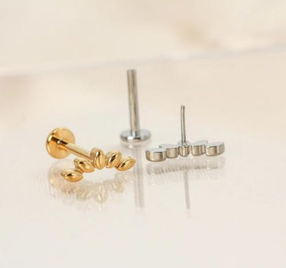 20G/18G/16G Flat Back Earrings Tiny Nose Stud, Cartilage Earring Threadless Tragus Helix Stud Conch Piercing Jewelry - color: Dot Climber (silver 2pcs), size: 18 gauge (1.0mm post)