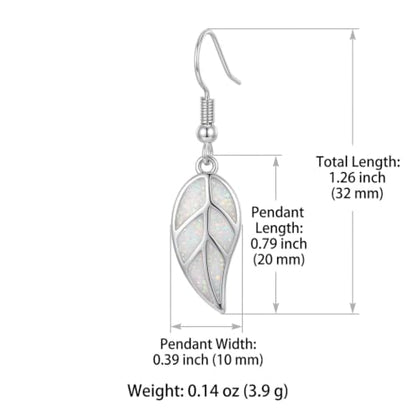 Leaf Dangle Earrings for Women, Boho Tropical Dangling Jewelry, Summer Earring Accessory, Birthday Gift for Her - color: White