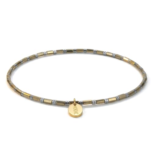 Womens Hematite Anklet, Handmade Foot Chain, Elastic Beach Chakra Jewelry - color: Ank-2