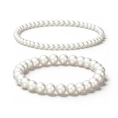 Pearl Bracelets for Women Dainty Baroque Pearl Bracelet White Bridesmaid Bridal Bracelet Wedding Jewelry Gifts for Mother Daughter Matching Outfits - color: A1:pearl bracelet