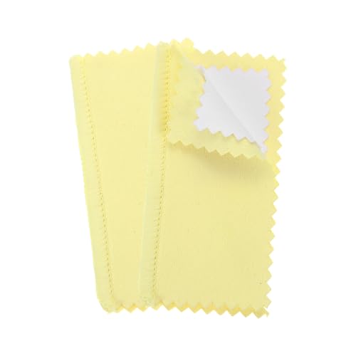 PATIKIL 3.2"x3.2" Jewelry Cleaning Cloth, 2 Pack Double-Sided Fleece Polishing Cloth for Gold, Silver and Jewelry, Yellow - color: Yellow, size: 3.2"x3.2"