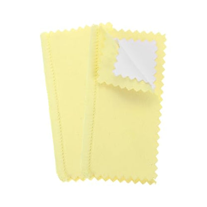 PATIKIL 3.2"x3.2" Jewelry Cleaning Cloth, 2 Pack Double-Sided Fleece Polishing Cloth for Gold, Silver and Jewelry, Yellow - color: Yellow, size: 3.2"x3.2"