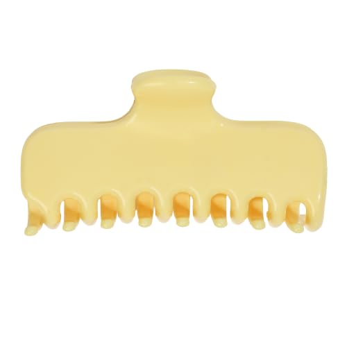 Ivyu 4-Inch Large Rounded Rectangle Hair Claw Clip for Women, Strong Hold | Smooth rounded teeth and a strong spring provide a secure hold for full updos on fine to medium hair. - color: Mlik yellow