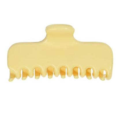 Ivyu 4-Inch Large Rounded Rectangle Hair Claw Clip for Women, Strong Hold | Smooth rounded teeth and a strong spring provide a secure hold for full updos on fine to medium hair. - color: Mlik yellow