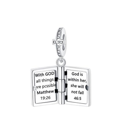 LUXILLA Love You Best Friend Grandma Wife Heart Charm 925 Sterling Silver Charms Fit for Bracelets Necklace Jewelry Gift for Women - color: Bible Dangle Charm