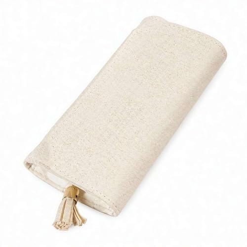 Folding Jewelry Storage Bag - Portable Travel Jewelry Organizer with Roll-Up Design, PU Leather Case for Earrings Rings (White) - color: White