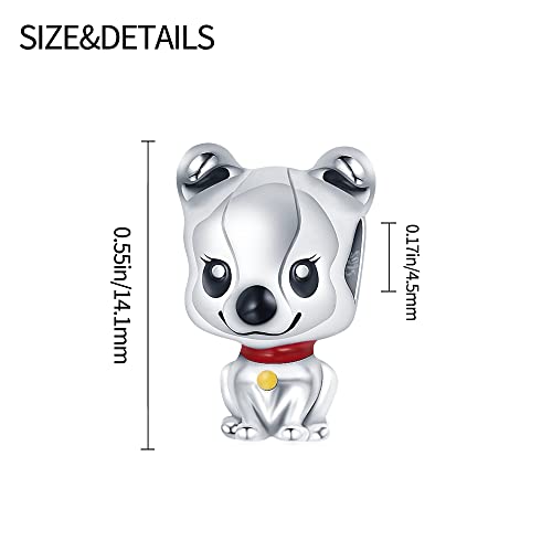 Pandach Animal Charm Bead fits Charms Bracelets for Woman-925 Sterling Silver Dangle Pendant Bead,Jewelry Beads Gifts for Women Bracelet&Necklace - style: Puppy Charm