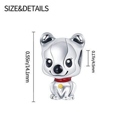 Pandach Animal Charm Bead fits Charms Bracelets for Woman-925 Sterling Silver Dangle Pendant Bead,Jewelry Beads Gifts for Women Bracelet&Necklace - style: Puppy Charm