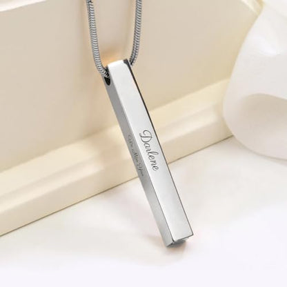 GetUrns Custom Engraved Necklace Handmade Memorial Jewelry Gift - color: Silver
