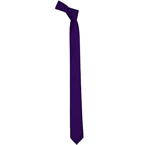 K. Alexander Skinny Ties - Multiple Solid Colors - Classic 2" width - color: Dark Purple