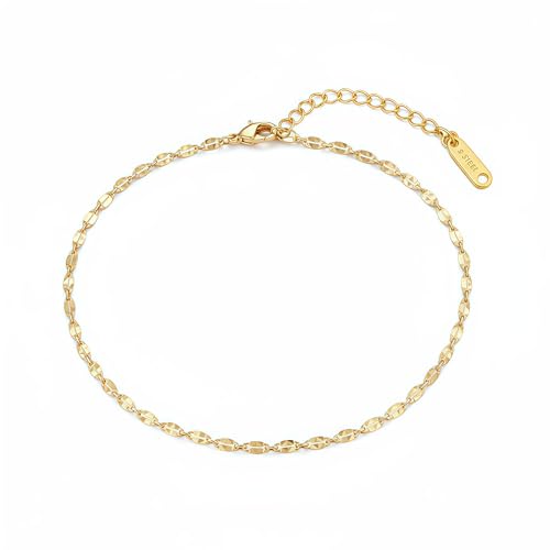 18K Gold Plated Pearl Beaded Cross Bracelets for Women Adjustable Stainless Steel Dainty Thin Gold Box Cuban Twisted Link Chain Bracelet Bridesmaid Jewelry Gifts - color: Lip-Gold