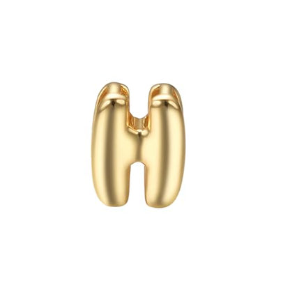 Initial Pendant Gold DIY Name Necklace Accessories Suitable for 1mm Chain - style: Letter-H