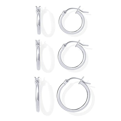 PAVOI 18K Gold Plated Small Hoop Earrings for Women, Earrings Piercing Pack | Hypoallergenic Earrings with 925 Sterling Silver Posts, Trendy Geometric Chunky Huggie Hoop Earrings - style: Thin Hoops