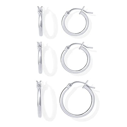 PAVOI 18K Gold Plated Small Hoop Earrings for Women, Earrings Piercing Pack | Hypoallergenic Earrings with 925 Sterling Silver Posts, Trendy Geometric Chunky Huggie Hoop Earrings - style: Thin Hoops