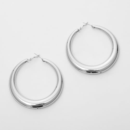 Large Hoop Earrings for Women Lightweight Chunky Earrings | Big Hoop Earrings for Women Chunky Jewelry 70s Outfits for Women - style: Hoop-S-02