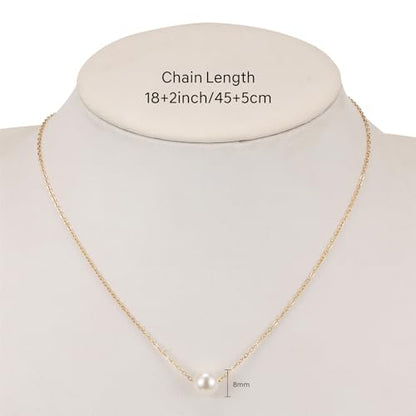 Dainty Pearl Necklace for Women Gold Plated Bridal Wedding Jewelry Trendy Cute Lariat Pearl Pendant Drop Charm Choker Stackable Necklace Gift for Women Mom Sister Daughter - color: B.2 pearls