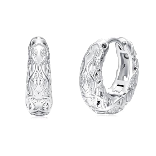 925 Sterling Silver Hollow Hoop Earrings for Women, Simple and Retro Style, Jewelry Gifts for Valentine's Day, Mother's Day, And Birthdays - style: Style 2