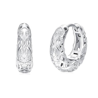 925 Sterling Silver Hollow Hoop Earrings for Women, Simple and Retro Style, Jewelry Gifts for Valentine's Day, Mother's Day, And Birthdays - style: Style 2