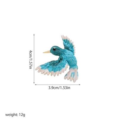 Cute and Fun Enamel Hummingbird Brooch for Women Dainty Unique Animal Bird Quirky Brooches Pin for Blazer Coat Dress Scarf Hat - color: Blue