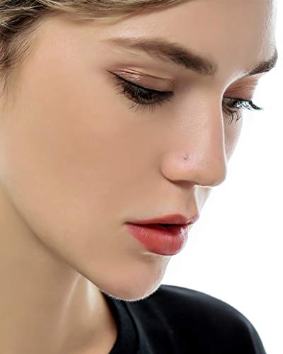 100Pcs Bone Nose Studs Stainless Steel Multicolor Cubic Zirconia Nose Rings Stud Hoop Tragus Cartilage Nose Ring Labret Nose Piercing Pin Jewelry for Women Men 1.5mm 2mm 2.5mm 20G 22G - style: B:60Pcs 2mm CZ+40Pcs 8mm Nose hoop