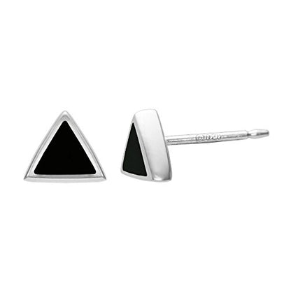 Boma Jewelry Sterling Silver Triangle Inlay Stud Earrings