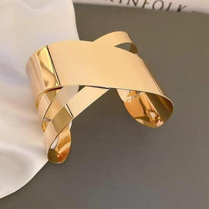 Chunky Gold Cuff Bracelet Chunky Bangles for Women Non Tarnish Modern Gold Jewelry Gifts trendy fashion fall fashion jewelry womens fashion - color: F-Bohemian style bracelet
