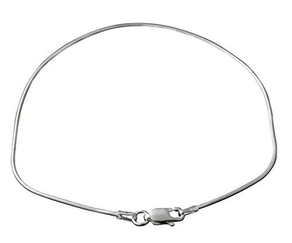 FashionJunkie4Life Sterling Silver Adjustable Link Anklet with Extension, Sterling Silver ankle bracelets for women, Summer bracelets, Foot Jewelry, Boho Jewelry for women - color: 10" Snake Chain