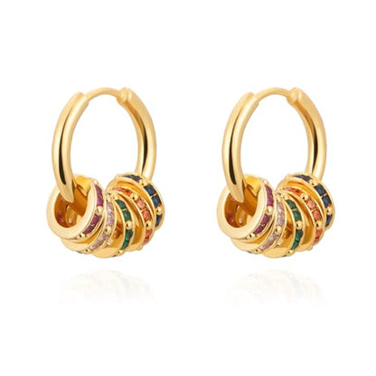 Milan Chiva 14K Gold Plated Small Huggie Dangle Earrings | Lightweight Trendy Heart Dainty Jewelry Hypoallergenic Chunky Gold Hoops Earrings Jewelry Mothers Day Gift for Women - color: A-Gold