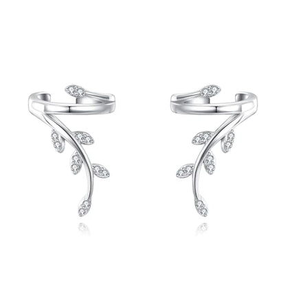 Celtic Knot/Celtic Knot/Bat/Filigree Viking Earrings 925 Sterling Silver Non Piercing Ear Cuff Earrings Cool Earring Cuff for Women Men - color: Leaf Ear Cuff