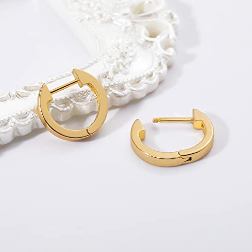 Gacimy Gold Huggie Earrings for Women, 14K Real Gold Plated, Small Hoop Earrings Cartilage Ear Cuff - color: Gold, size: 15MM