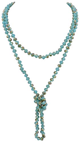 Firstmeet Fashion Beads Rope Knot Long Beaded Necklace Versatile 60" Strand Costume Jewelry for Women - color: XL-1030