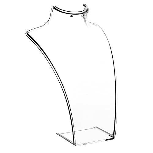MyGift Acrylic Necklace Holder Jewelry Display Set of 6 for Retail Vendor Bust and Earring Premium Clear Countertop Stand