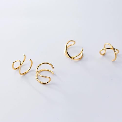Ear Cuffs for Women Non Piercing Ear Cuff Earrings Non Pierced Cartilage Earrings Adults Christmas Stocking Stuffers Trendy Gifts 2025 - color: 5Pcs Gold Ear Cuffs