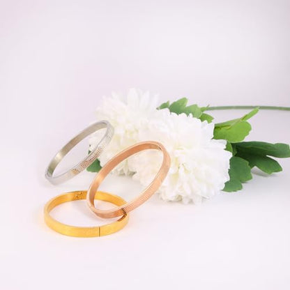 4/6/8MM Greek Key Meander Bracelet Oval Stainless Steel Bangle Cuff Gifts for Women Men - color: Gold, size: 6mm