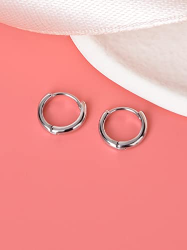 Mini Tiny Huggie Hoop Earrings Top Upper Ear Cartilage Forward Helix Cuff Plain Simple 925 Sterling Silver Gold 9mm 8mm 7mm 6mm 5mm Hoop Earrings - color: Silver-7mm