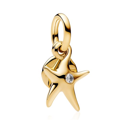 Charms Beads 925 Sterling Silver Animal Heart Flower Friend Dangle Pendant with 5A Cubic fits for Charms Bracelets for Woman Valentine's Day Mother's Day Christmas Graduation Birthday Gift - style: D28-Gold Coral