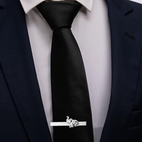 HAWSON Tie Clips for Men Unique,Fun Animal/Musical/Nautical Tie Clip,Novelty Personalized Mens Tie Bar,Accessories Business Wedding Gifts - style: Elephant