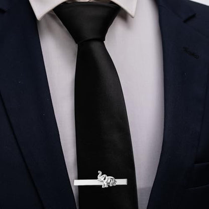 HAWSON Tie Clips for Men Unique,Fun Animal/Musical/Nautical Tie Clip,Novelty Personalized Mens Tie Bar,Accessories Business Wedding Gifts - style: Elephant