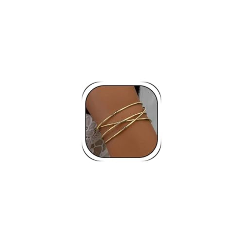 Harry and Henry Arm Cuff Gold Upper Arm Jewelry for Women Adjustable Open Cuff Bangle Bracelets Armband Jewelry Summer Outfits for Women 2026 - color: B:Gold multilayer open arm cuff bracelet