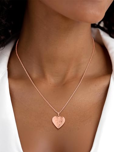 U7 Women Locket Necklace, Heart Photo Lockets Hold Picture, Gift Box Packed | Gold/Silver/Rose Locket Charm, Custom Picture and Engravement Heart Pendant, 20" Chain, Personalized Gift for Mom Wife Friend - color: 03# Rose Gold*2 Heart