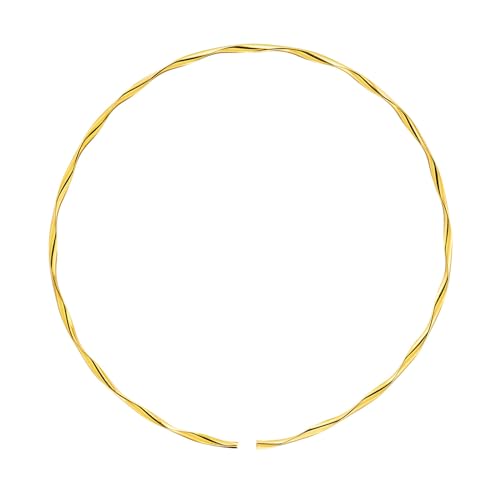 JAJAFOOK Minimalist Round Gold-Tone Bar Necklace Simple Fashion High Neck Choker Female King Neckwire - color: Twisted Wire