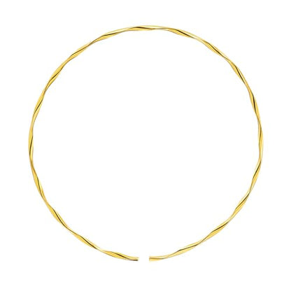 JAJAFOOK Minimalist Round Gold-Tone Bar Necklace Simple Fashion High Neck Choker Female King Neckwire - color: Twisted Wire