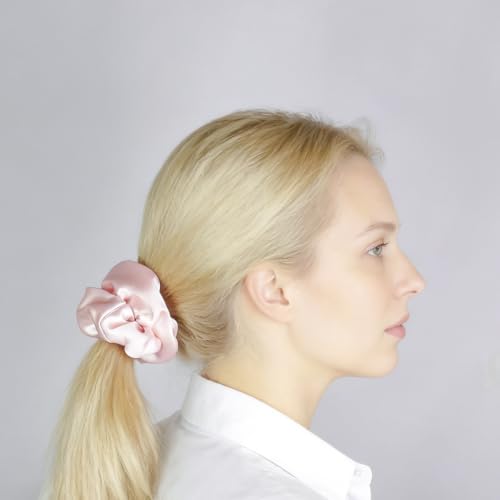 Claw Clips and Scrunchies Set 4pcs – 2 Medium Hair Clips, 2 Satin Scrunchies, Non-Slip Matte Square Hair Claws, Hair Accessories for Back to School, Birthday Gift, Daily Use, Navy Pink - color: Navy Blue/Pink