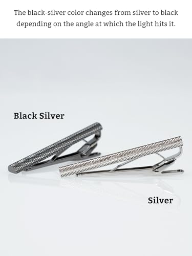 [TAVARAT] Tie Clip Tie Clips for Men Knurling Black Silver Tie Bar Tie Pin Tps-095 - style: 3set