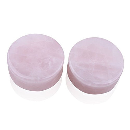 NewZenro 2Pairs Rose Quartz Aventurine Natural Organic Stone Ear Plugs Gauges Tunnel Expanders Stretcher Double Flared Amazonite Flesh Piercings Body Jewelry Set - style: 2g(6mm)