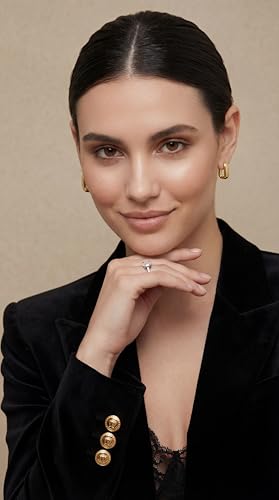 FAN&LOUIS Gold Clip On Earrings for Women，24K Gold Plated Chunky Hoop Earrings for Non-Pierced Ears Small Hypoallergenic Lightweight U Shaped Clip-On - style: Gold and Silver