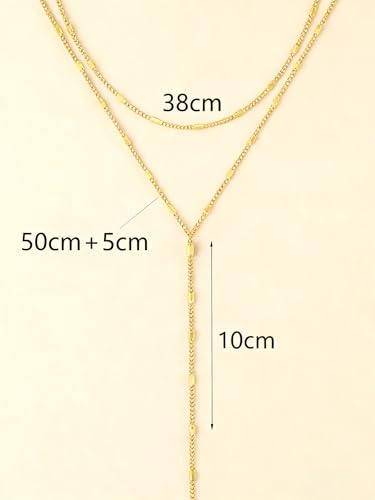 Long necklaces for women, Dainty Statement Pendant, Long Chain Jewelry for Women, Y-Shaped Necklace Simple CZ Necklace Jewelry Gifts - style: Layered Long Necklaces