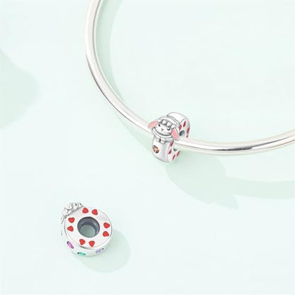2pcs Stopper Spacer Beads for Pandora Bracelets, Sterling Silver Cross Ladybug Clip Spacer Charms For Bracelet DIY Jewelry Gift - color: Lamp
