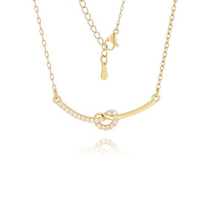 18K Gold Plated, Pt Plated Chain Necklace with Knot, Butterfly, Heart Pendant for Women, Delicate Minimalist Jewelry, 18-20 Inches - color: 18K Gold Knot